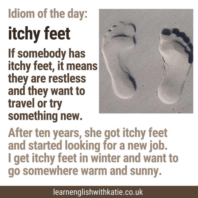 Itchy feet Instagram image featuring footprints in sand
