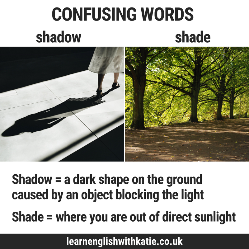 photos showing the difference between shade and shadow